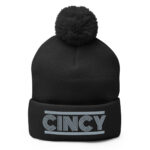 Retro Cincy Gray - Pom Beanie - Image 3