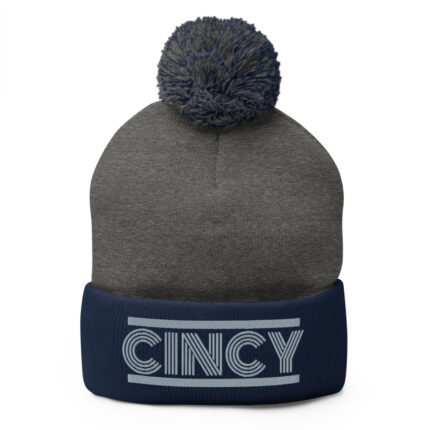 Retro Cincy Gray - Pom Beanie